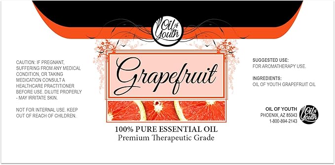 Oil of Youth Grapefruit Essential Oil 16oz - Pure Therapeutic Grade Essential Oil for Aromatherapy, Diffuser, Grapefruit Scent, Mood & Stress Support