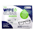Flents Lens Wipes, Wipe 'N Clear Basic, 200 Count, Pre-Moistened, Streak-Free, Safe for Glasses, Sunglasses, Gentle Cleaning, Clear Vision, Streak-Free, Individually Wrapped for Travel & Convenience