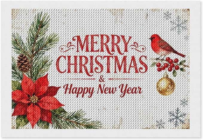 AIVKIEJK Diamond Painting Kits for Adults - Merry Christmas & Happy New Year Painting DIY 5D Full Drill Diamond Dots Paintings with Diamonds Gem Art and Crafts Home Decor 8"x12"