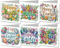 DoxQcs 5D Diamond Art Painting Greeting Cards Kit, DIY Cards for Blessings Congratulations Gifts, Greeting Card Set for Birthday Thanksgiving Day Christmas Halloween-Easter Font