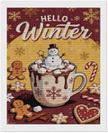 Diamond Painting Kits for Adults - Hello Winter Ice Cream & Gingerbread Snowflakes & Candles Painting DIY 5D Full Drill Diamond Dots Paintings with Diamonds Gem Art And Crafts Home Decor 16"x20"