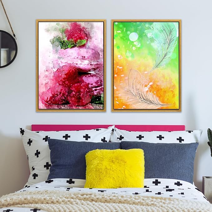Pixy Canvas 24x32 Floater Frame for 1.5" Deep Canvas Paintings, Wood Panels & Stretched Canvas Boards. 4 Colors Available (Rustic Gold, 24 x 32)