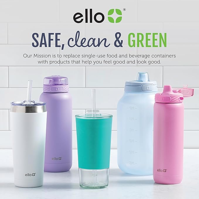 Ello Color Lock 3.4 Cup 10PC, 5 Pack Glass Meal Prep Sets Leak-Proof Glass Food Storage Containers with Airtight BPA-Free Plastic Lids, Dishwasher, Microwave, and Freezer Safe, Purple Rain