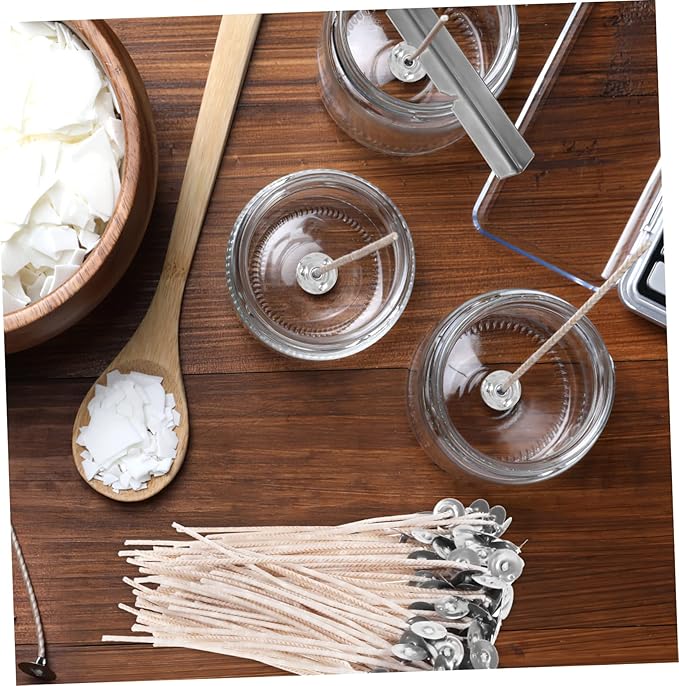 1set Candle Making Kit Candle Wicks Wick Holders Stickers for Projects Compatible Beeswax Paraffin for Handmade Family Fun