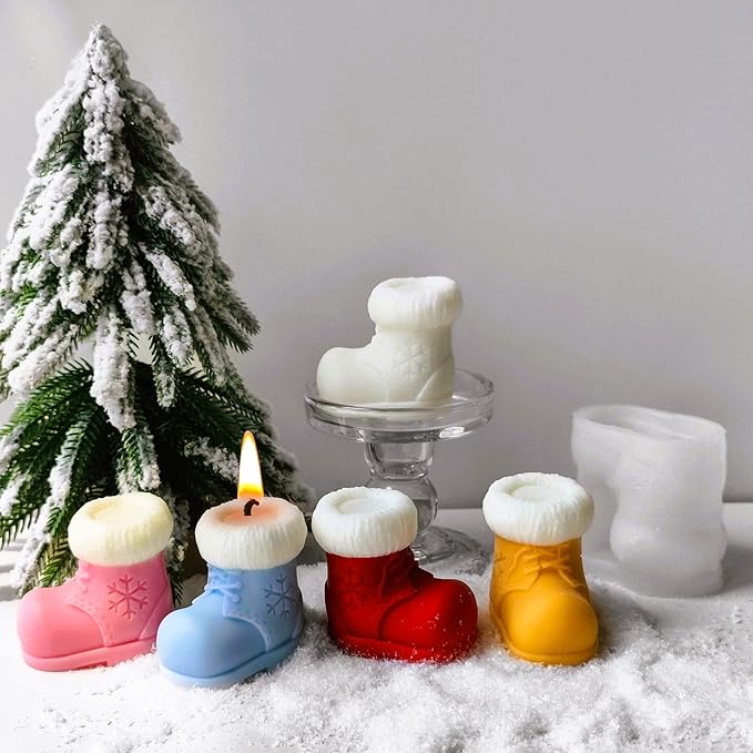 Boots Silicone Molds, Shoes Candle Mold for Soap Soy Wax DIY Handcraft, Boots Resin Molds Gift Wedding Party Home Dinner Festive Days Car Decoration