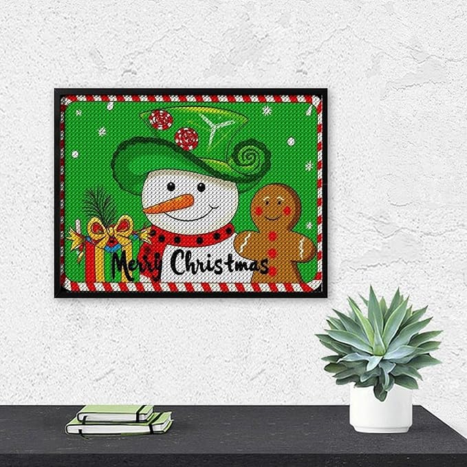 AIVKIEJK Diamond Painting Kits for Adults - Christmas Snowman Gingerbread and Candy Painting DIY 5D Full Drill Diamond Dots Paintings with Diamonds Gem Art and Crafts Home Decor 12"x16"