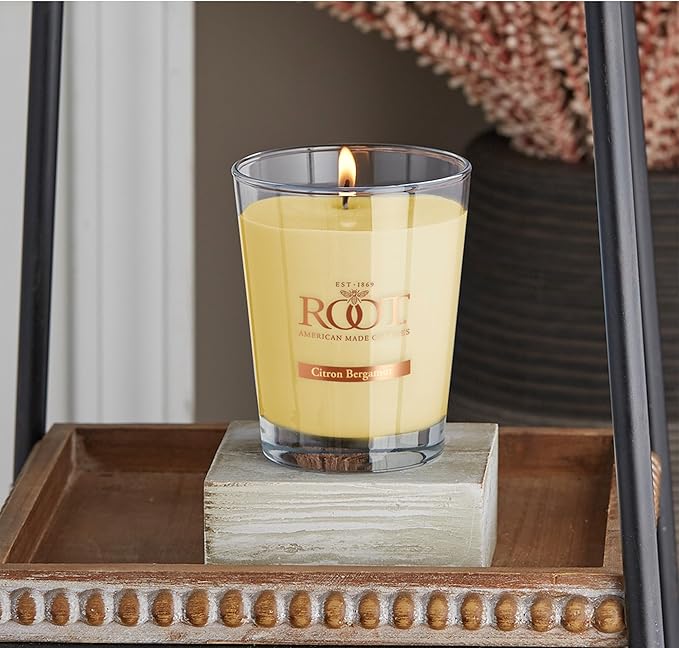 Root Candles Scented Candles Honeycomb Beeswax Blend Premium Handcrafted Candle, Large Veriglass, Citron & Bergamot