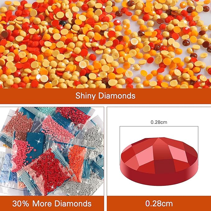 Highland Cattle Gnome Diamond Painting Kits for Adults Beginners,Diamond Art Kits for Adults Sunflower,Round 5D Gem Painting Kit Arts for DIY Crafts Gift Home Wall Decor 14x14inch
