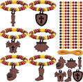Tondiamo 24 Sets Put on the Whole Armor of God Craft Kits Religious Beads Bracelet with Shield Sword DIY Christian Jewelry Crafts for Home Classroom VBS Sunday School Activities Party Decorations