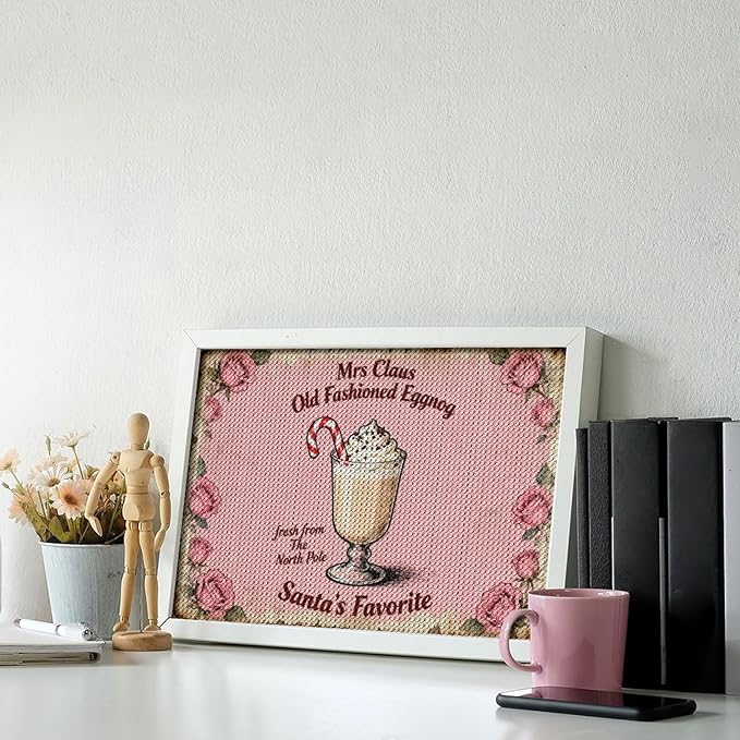 AIVKIEJK Diamond Painting Kits for Adults - Pink Christmas My Old Fashioned Eggg Painting DIY 5D Full Drill Diamond Dots Paintings with Diamonds Gem Art and Crafts Home Decor 8"x12"