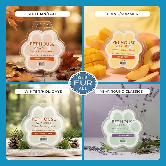 Pet House Fresh Linen Scented Wax Melts, Long-Lasting, Pet-Friendly Plant Based, Wax Melts for Home, Sunwashed Cotton, 3 OZ Each, 2 Pack