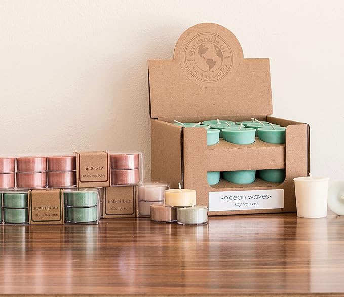ECO CANDLE CO. Tea Light Candles, Happily Ever After, 10-Pack - Scents of Wedding Bouquets - Recyclable, 100% Soy Wax, No Lead, Hand Poured, Made from Midwest Grown Soybeans, .6 oz. Each