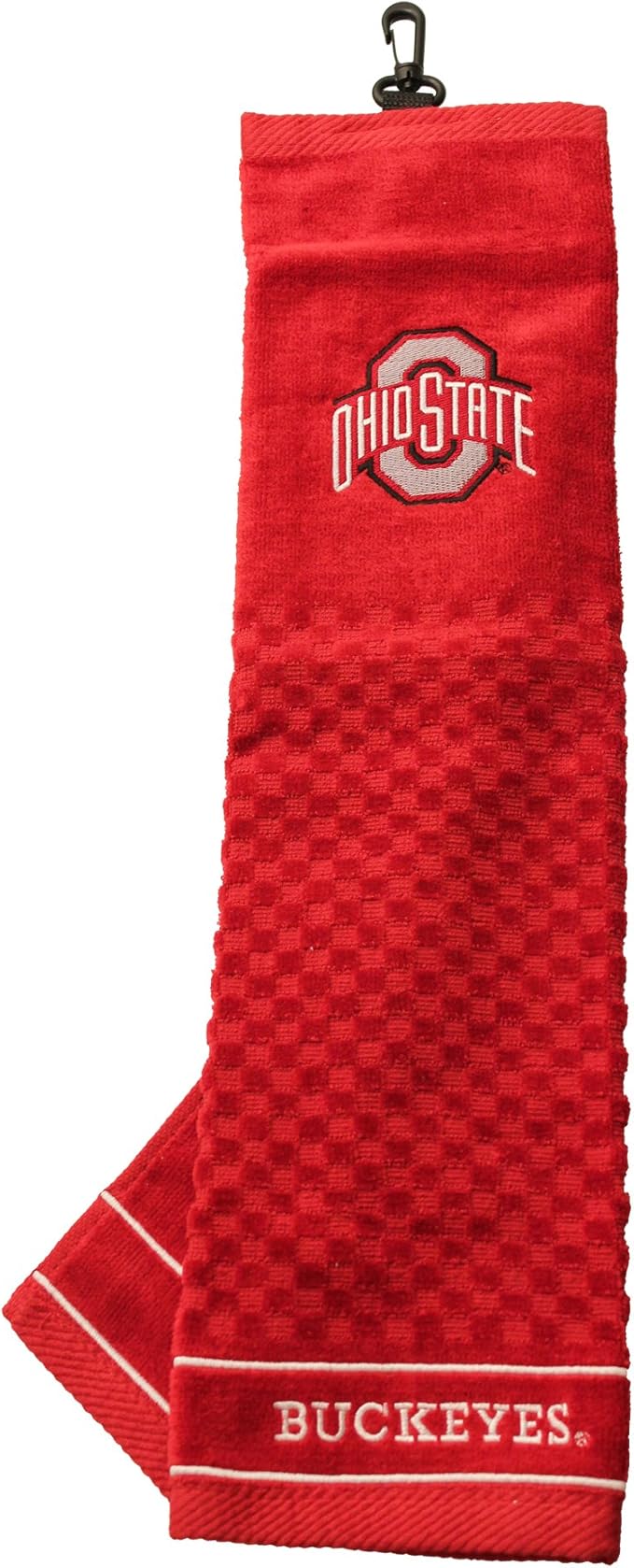 Team Golf NCAA Ohio State Buckeyes Embroidered Golf Towel Embroidered Golf-Towel, Checkered Scrubber Design, Embroidered-Logo (Pack of 6)