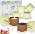Quikobo 6 Pack 4oz Yellow Candle Tins with Lids - Durable Matte Tinplate Containers for DIY Candle Making and Multi-Purpose Storage