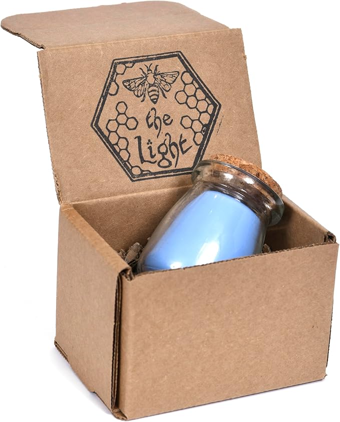 BeeTheLight Beeswax Jar Candle - 100% Pure USA Bees Wax in Glass Container - All Natural Light Honey Scent
