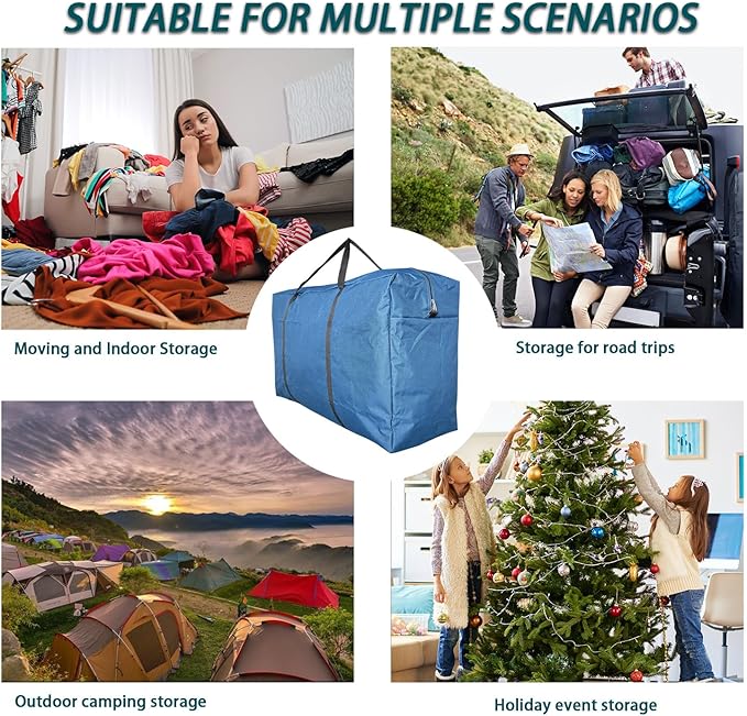 Extra Large Heavy Duty Storage Bags Moving Bags Tote Space Saver Travel Duffel Bag, Made of Tough 600D Oxford Cloth for Moving, Traveling, Camping, Holiday Decoration Storage