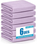 Professional Auto Detailing Microfiber Cloths 6 Pack, 15.5"x15.5" Glass Cleaning Towels for Car Windshield, Window and Interior, Lint Free Streak Free Polishing Rags for High Gloss Shine
