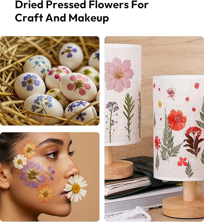 Dried Flowers, Resiners 100Pcs Pressed Flowers for Craft Real Natural Dried Flowers Dry Leaves Kit for DIY Making Crafts Resin Soap Candle Scrapbook Supplies Card Making Jewelry