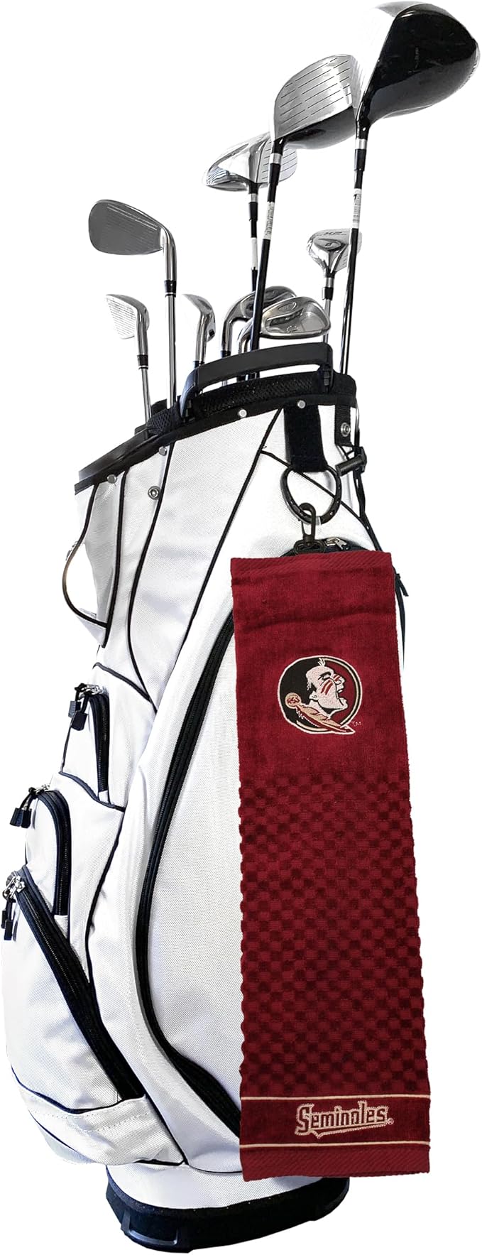 Team Golf NCAA Florida State Seminoles Embroidered Golf Towel Embroidered Golf Towel, Checkered Scrubber Design, Embroidered Logo