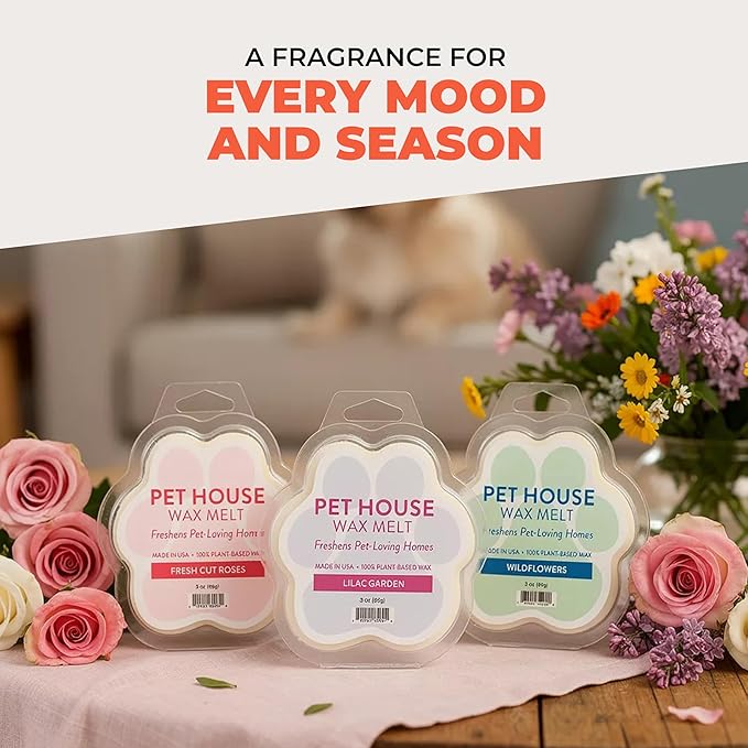 Pet House Mango Peach Scented Wax Melts - Long-Lasting Plant Based/Soy Wax Melts for Pet Odor Pack of 2