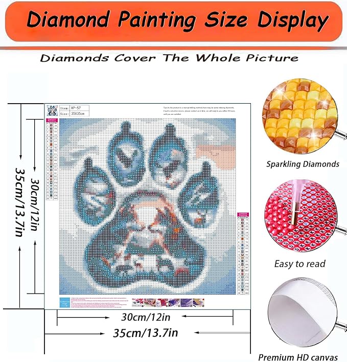 APTDYIGL 5D Winter Wolf Diamond Painting Kits for Adults Beginner,DIY Animal Diamond Art Kits for Adults,Round Full Drill Diamond Dots with Gem Art Kits,Home Wall Decor 13.7X13.7inch