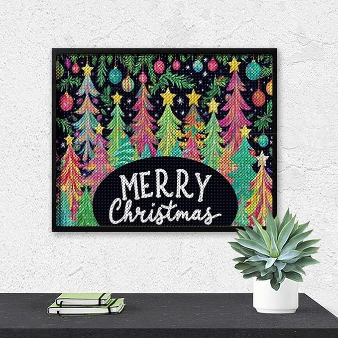 AIVKIEJK Diamond Painting Kits for Adults - Colorful Christmas Tree Painting DIY 5D Full Drill Diamond Dots Paintings with Diamonds Gem Art and Crafts Home Decor 16"x20"