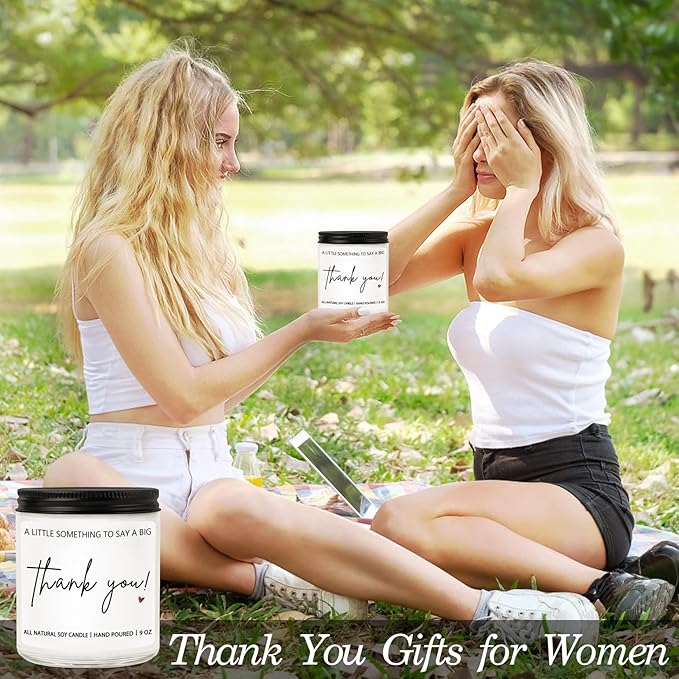 Thank You Hostess Gifts for Women, Funny Appreciation Gift for Friends Teacher Mom, Coworkers, Nurse, Employee, Boss- Lavender Scented Candles