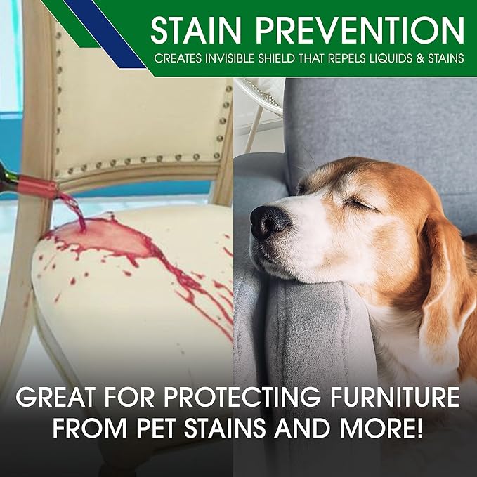 Eco-Friendly Upholstery Protect Stain & Water Repellent Spray 24oz – Non-Toxic, Pet-Safe Formula for Fabric, Leather, & Suede – Long-Lasting Stain Guard Keeps Furniture Clean & New