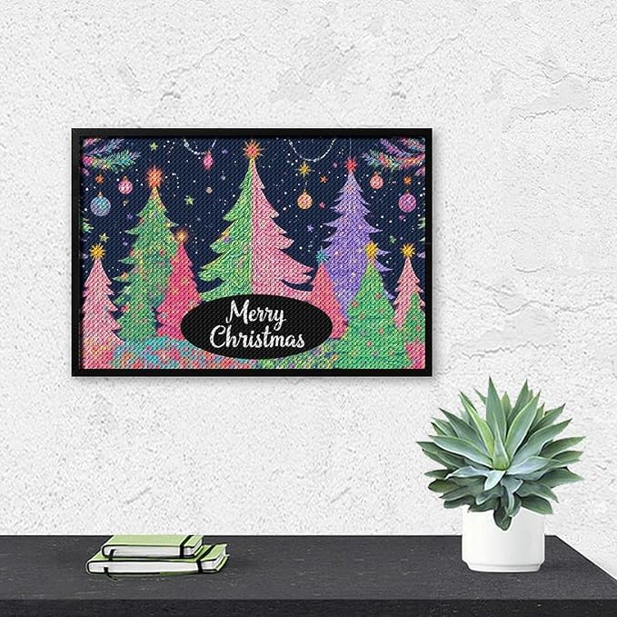 AIVKIEJK Diamond Painting Kits for Adults - Colorful Christmas Tree Painting DIY 5D Full Drill Diamond Dots Paintings with Diamonds Gem Art and Crafts Home Decor 8"x12"