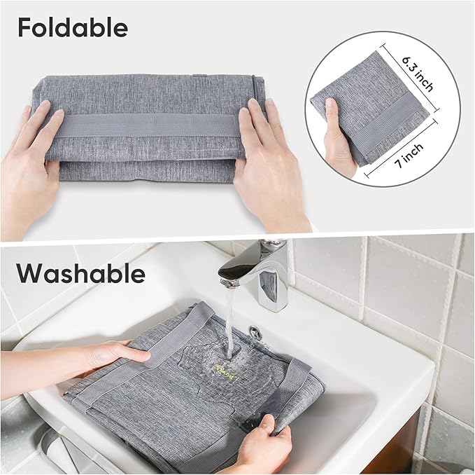 BALEINE Extra Large Storage Tote with Zippers & Carrying Handles, Heavy-Duty Oxford Fabric Moving Bags for Laundry, Space Saving, Storage,2-Pack, Winter Gray