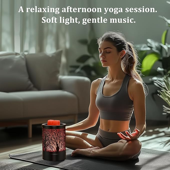 Enaroma Fragrance Wax Melts Warmer with 7 Colors LED Changing Light Classic Black Forest Design Scent Oil Candle Warmer for Home Black Forest