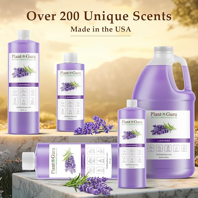 Lavender Fragrance Oil 4 fl. oz. Scented Oil for DIY Soap Making, Candles, Bath Bombs, Body Butters. Used in Aromatherapy Diffusers, Burners and Warmers. Great Addition to Lotions and Creams.