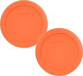 Pyrex 7200-PC 2-Cup Orange Food Storage Replacement Lid (2-Pack) - Made in USA
