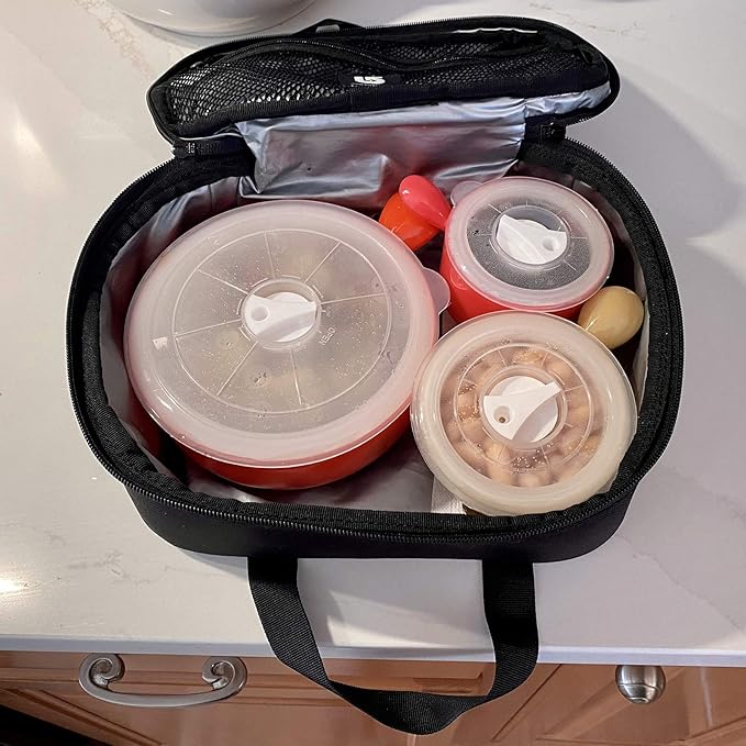 Evelots Microwave Freezer Safe Bowls - 10 Piece Set - With Vented Lids and Handles - Soup Bowls, Ramen, Cookware, Food Container Microwave Safe - BPA Free Plastic