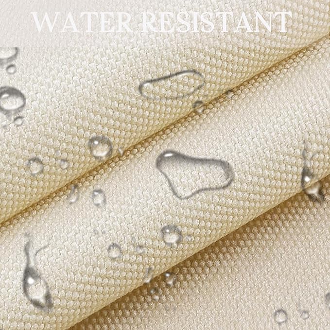 Waterproof Canvas Cloth Fabric by The Yard 60" W 600D Oxford Polyester Upholster Fabric Water Resistant Material for Outdoor Furniture Chair Cushion Cover DIY Sewing (1 Yard, Beige)
