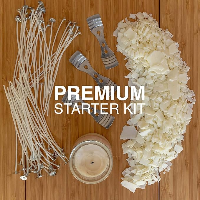 Oraganix 10 lbs Soy Wax DIY Candle Making Kit with 150 Pre-Waxed 6-Inch Wicks and 3 Centering Devices - Smooth Burning Wax for Craft Projects and Scented Project Creations