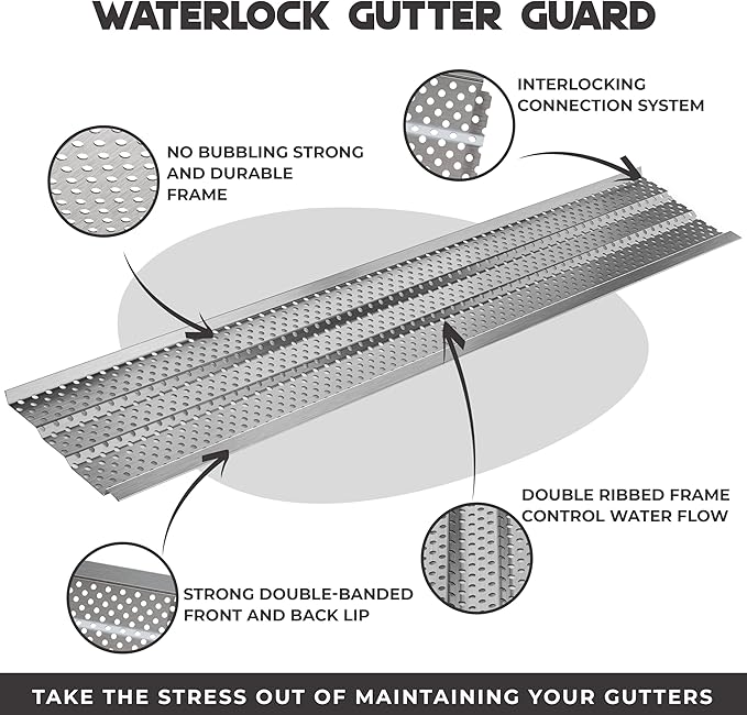 5" Gutter Guards Leaf Protection, Domestic Aluminum Gutter Covers 5 Inch (Sample, High-Gloss White)