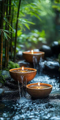 Bamboo Diamond Art Kits Adults, 5D Diamond Painting Candle, DIY Round Full Drill Crystal Art Kits for Adults, Rhinestone Embroidery Cross Stitch Gem Paintings for Room Decor, Gifts 12x24in 7K13-9W