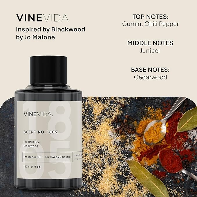 VINEVIDA [10mL] Blackwood Fragrance Oil for Candle Making - Natural Candle Oil Scents - Soap Making Essential Oil - Made in USA