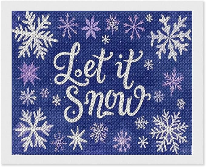 AIVKIEJK Diamond Painting Kits for Adults - Festive Snowflake Christmas Let It Snow Painting DIY 5D Full Drill Diamond Dots Paintings with Diamonds Gem Art and Crafts Home Decor 16"x20"