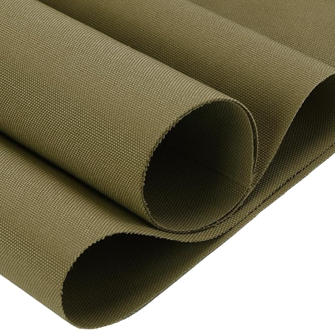 Thickened Waterproof Canvas Fabric by The Yard, 1200D 58" W Outdoor Upholstery Material Heavy Duty Fabric Water Resistant Sewing Material for Chair Patio Cushion Purse Bag, 2 Yard Khaki