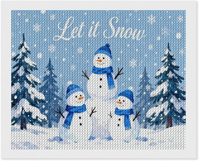 AIVKIEJK Diamond Painting Kits for Adults - Merry Christmas Snowman Winter Painting DIY 5D Full Drill Diamond Dots Paintings with Diamonds Gem Art and Crafts Home Decor 16"x20"