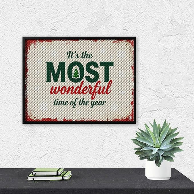 Diamond Painting Kits for Adults - Quote & Christmas Tree Humorous Most Wonderful Time of The Year Painting DIY 5D Full Drill Diamond Dots Paintings with Diamonds Gem Art And Crafts Home Decor 12"x16"