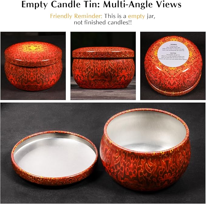 Domivirgo 24 Empty Candle Tins 2.5 oz with Lids - Simple Candle-Making Kit, Includes 26 Wicks, 5 Holders & 32 Stickers, Multi-Purpose Storage Containers for Crafts & Small Items (2.5oz)