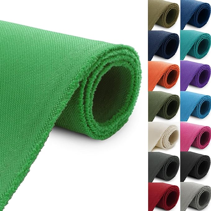 Thickened Waterproof Canvas Fabric by The Yard, 1200D 58" W Outdoor Upholstery Material Heavy Duty Fabric Water Resistant Sewing Material for Chair Patio Cushion Purse Bag, 8 Yard Green