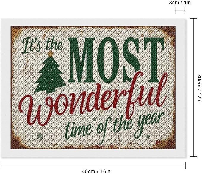 Diamond Painting Kits for Adults - Humorous Quote & Christmas Tree Most Wonderful Time of The Year Painting DIY 5D Full Drill Diamond Dots Paintings with Diamonds Gem Art And Crafts Home Decor 12"x16"