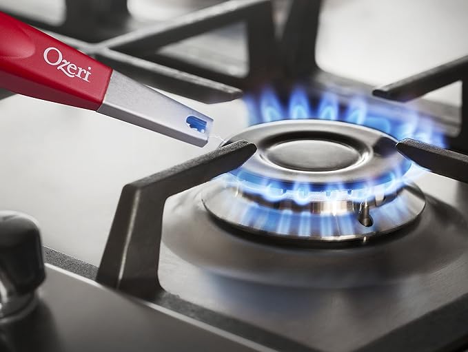 Ozeri Piezoelectric Stove Lighter, Flameless, Red