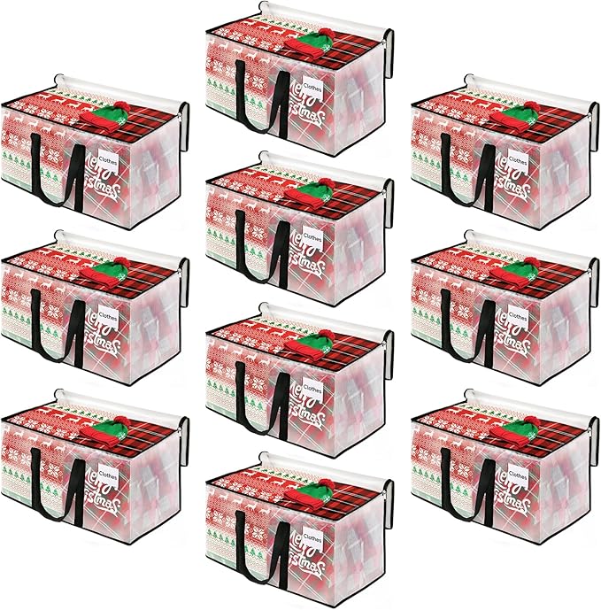 BlissTotes Clear Moving Bags Heavy Duty, 93L Extra Large Storage Bags with Zipper & Reinforced Handles, Waterproof PP Moving Totes for Clothes, Bedding, Comforters, Space Saving Storage (8 Pack)