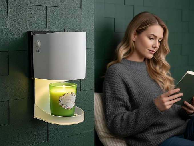 Mini Candle Warmer Lamp,Plug in Wax Melt Warmer for Bathroom Bedroom,Candle Lamp Warmer for Jar Candles,with Two 20 Watt Bulbs,Gifts for Women/Mom. (White)