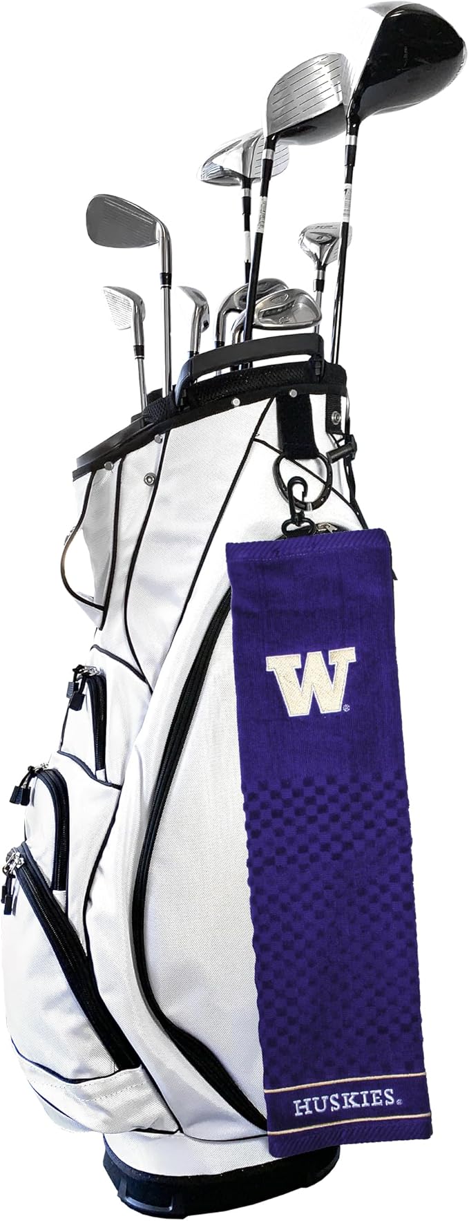 Team Golf NCAA Washington Huskies Embroidered Golf Towel Embroidered Golf Towel, Checkered Scrubber Design, Embroidered Logo